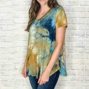 Women's Top A SUNRISE TIE DYE Short Sleeve Blouse